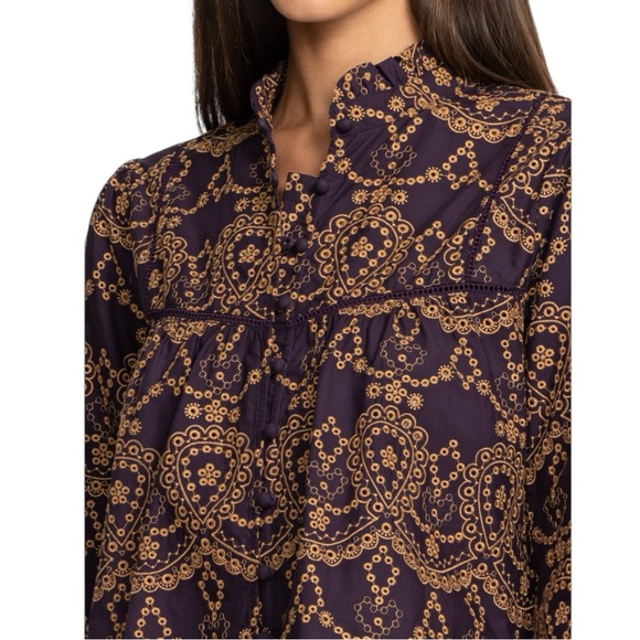 Johnny Was Elora Embroidered Eyelet Long Sleeve Blouse - Picture 6 of 15